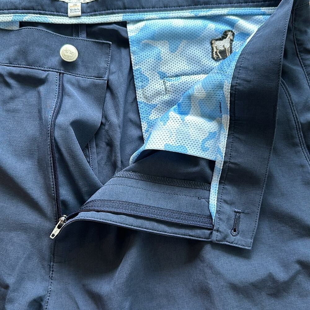 Peter Millar Performance Hybrid Shorts Size 38 Navy 9" Inseam Water Resistant - Picture 3 of 6